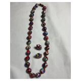 Venetian glass bead necklace 16ï¿½ w/ clip