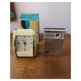 York 6 transistor radio & Westclox key wound
