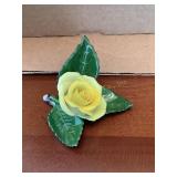 Herend Hungary yellow rose figurine, 3"W