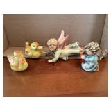 4 Goebel Hummel figurines, ducks, angels largest