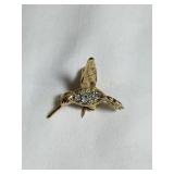 14 kt Hummingbird brooch/pendant w/ruby &