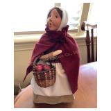 Byers Choice Caroler, girl w/apple basket, 95"H