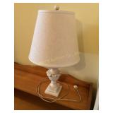 Alabaster table lamp, 22"H
