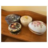 4 Trinket boxes, largest is 2x5"