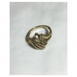 10 kt Ladies ring, diamond tested, makers mark