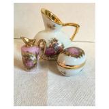 3pc. Limoges France Bardet miniature porcelain