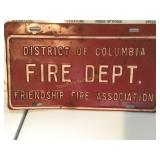 Washington DC Fire Dept friendship fire assoc.