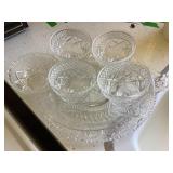 Glassware- dessert cups, bowl, handled tray, etc.
