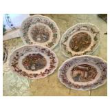 6 Royal Daulton 8"  four season plates, mid