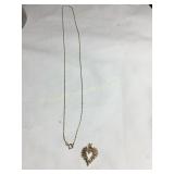 10 kt 17" chain necklace, w/10 kt p (plated)