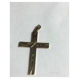 10 kt cross pendant, 1 1/4"L, Esemco, .04 oz.