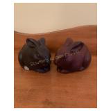 2 concrete rabbits 3" x 5ï¿½, show wear