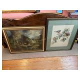 2 Framed wall hanging prints- Baltimore orioles