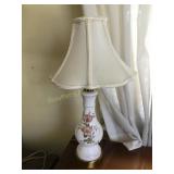 Milk glass lamp 19"h