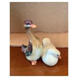 Herend Hungary duck pair figurine, 4"H