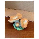 Herend Hungary mushroom figurine, 3"W