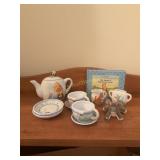 Winnie the Pooh tea set, book, etc