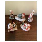 5 Sebastian miniatures, largest is 3"H, 1 shows