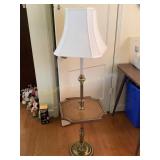 Brass Table Floor lamp, 53" w/shade, Ethan Allen?