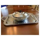 Silver plated chafing dish (w/glass insert & l