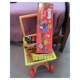 Vtg. Play shopping cart w/ toys - Strawberry Short