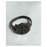 Sterling silver ring, size 2 1/2, Statue of