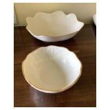 2 Lenox nut bowls, Saybrook, largest is 8"W