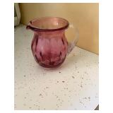 Vtg Pilgrim glass? Hand blown cranberry art g