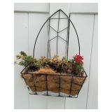 3 metal wire plant hangers 13' x 21' with plants