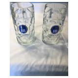 2 Hofbrauhaus munchen 8' glass beer stein mugs