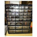 39 drawer wall storage unit w/ contents 15' x 18