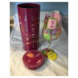 Lolita #1 Mom wine glass NIB 9'