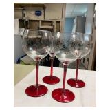 Pfaltzgraff Winterberry 4 Wine goblets 8 1/2' tall