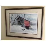 Harry Lamar Richardson 'Winter Crossing' signed &
