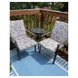 2 outdoor chairs w/ cushions 24' x 35' x 21' &