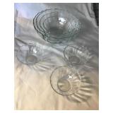 7 Arcoroc France glass bowls - largest 8'