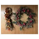 2 Wreaths wall hangings 25' longest