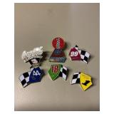 6 Nascar race pins 1 3/4' tallest