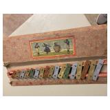 Vtg Xylophone tabletop model 16 1/4' long, box