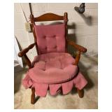Wood chair w/ padded seat & back 24' x 33' x 20'