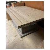 Outdoor wicker/wood patio table 57' x 21 1/2' x