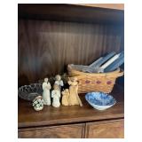 Misc-willow tree, basket 12" x 5", candy dish,