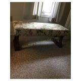 Cushioned wood bench 44" x 18" x 17"