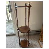 3 tier wood stand 42" tall, 11" dia, shows lite