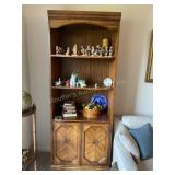 Wood cabinet/ shelves, no contents 30" x 76x 15"