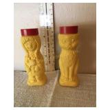 2 vtg American Sugar Co. plastic shakers, 5"H