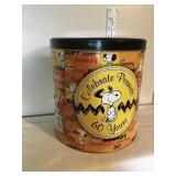 Snoopy 60th anniversary tin w/memorabilia-