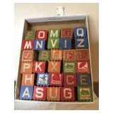 30 pc. Vtg wood block set, 1.75"x1.75"