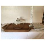 Goodwood Teak cheese tray (18") w/glass d