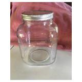 Vintage Hazel Atlas Hoosier style cracker jar,